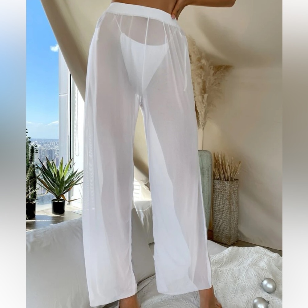 Sheer swim cover up pants